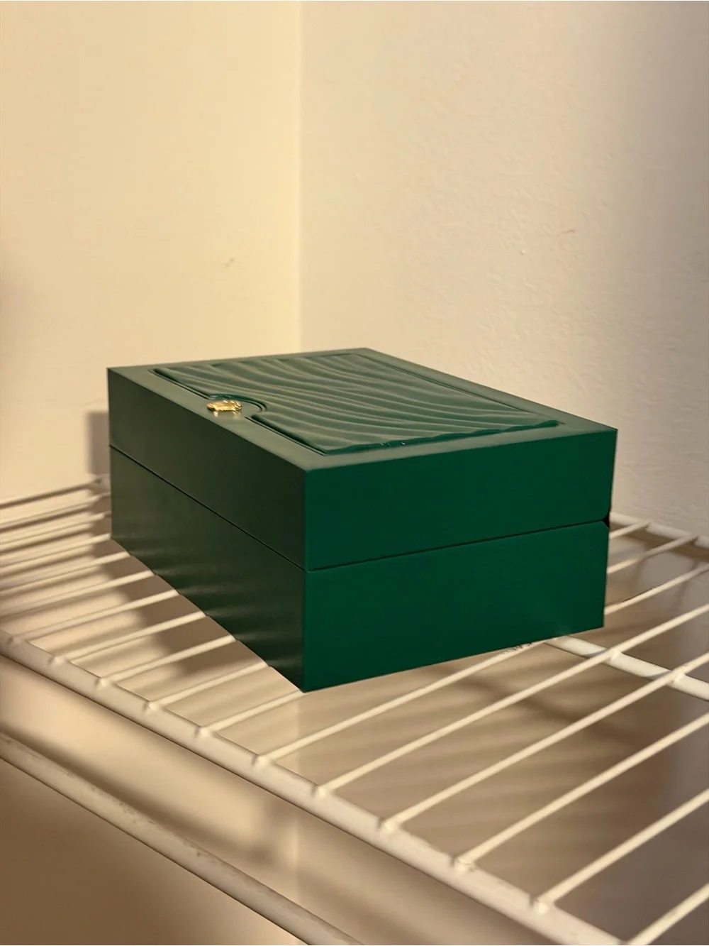 Rolex box green cream new after market inner outer medium size